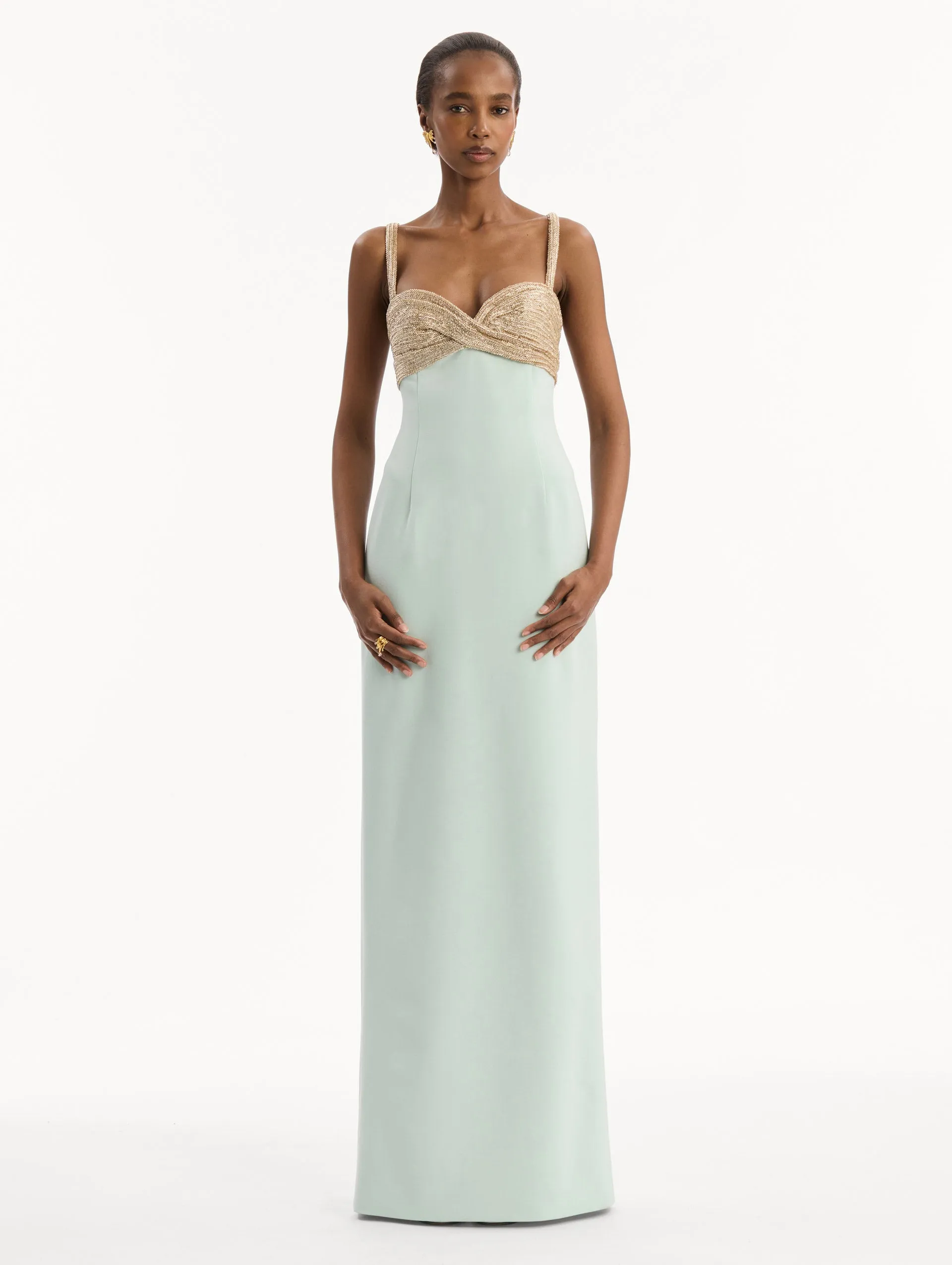 Twist-Detail Metallic Column Gown sold by Oscar de la Renta product image thumbnail 2