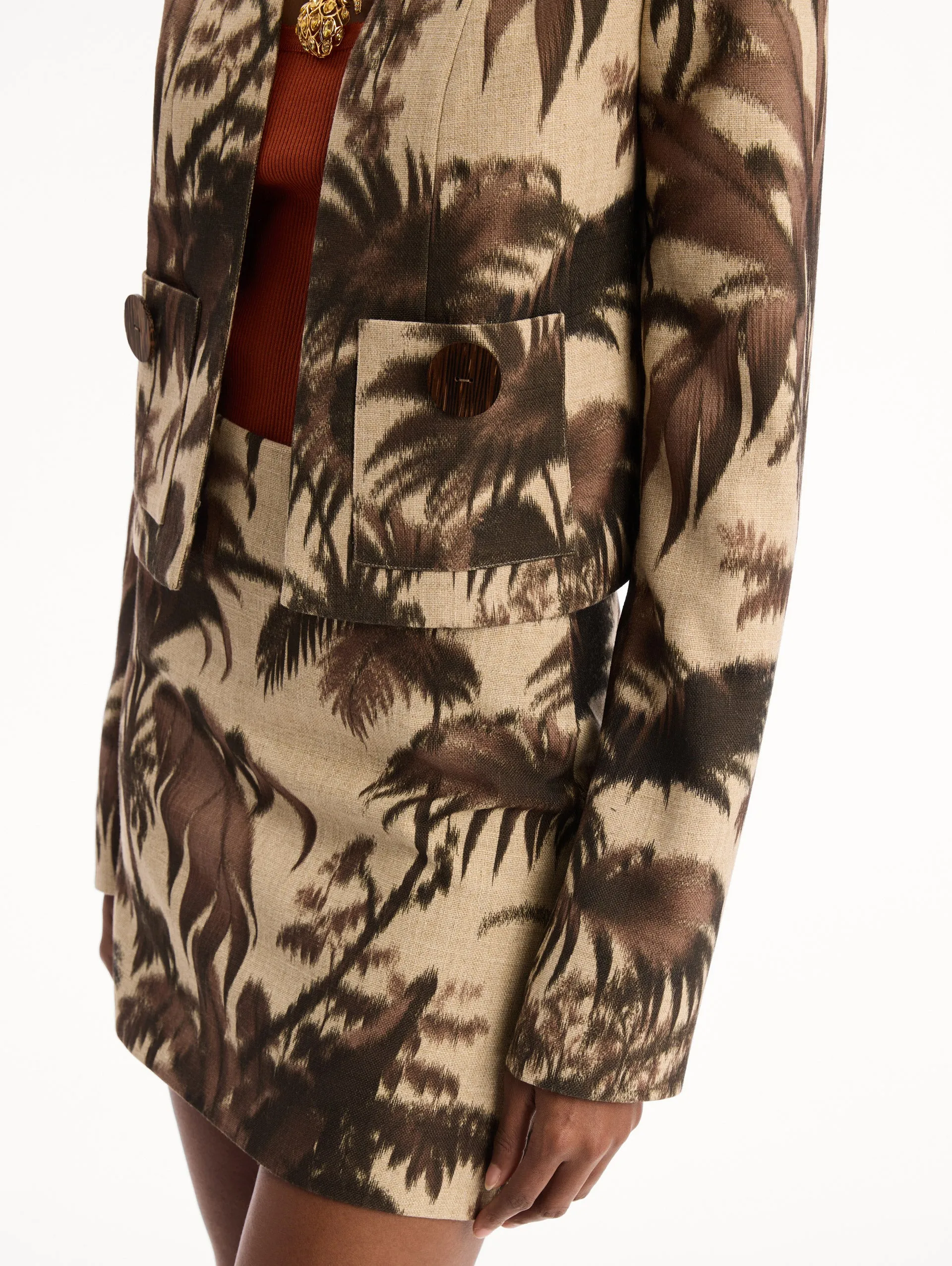 Chiné Palm Leaves Jacket sold by Oscar de la Renta product image thumbnail 5