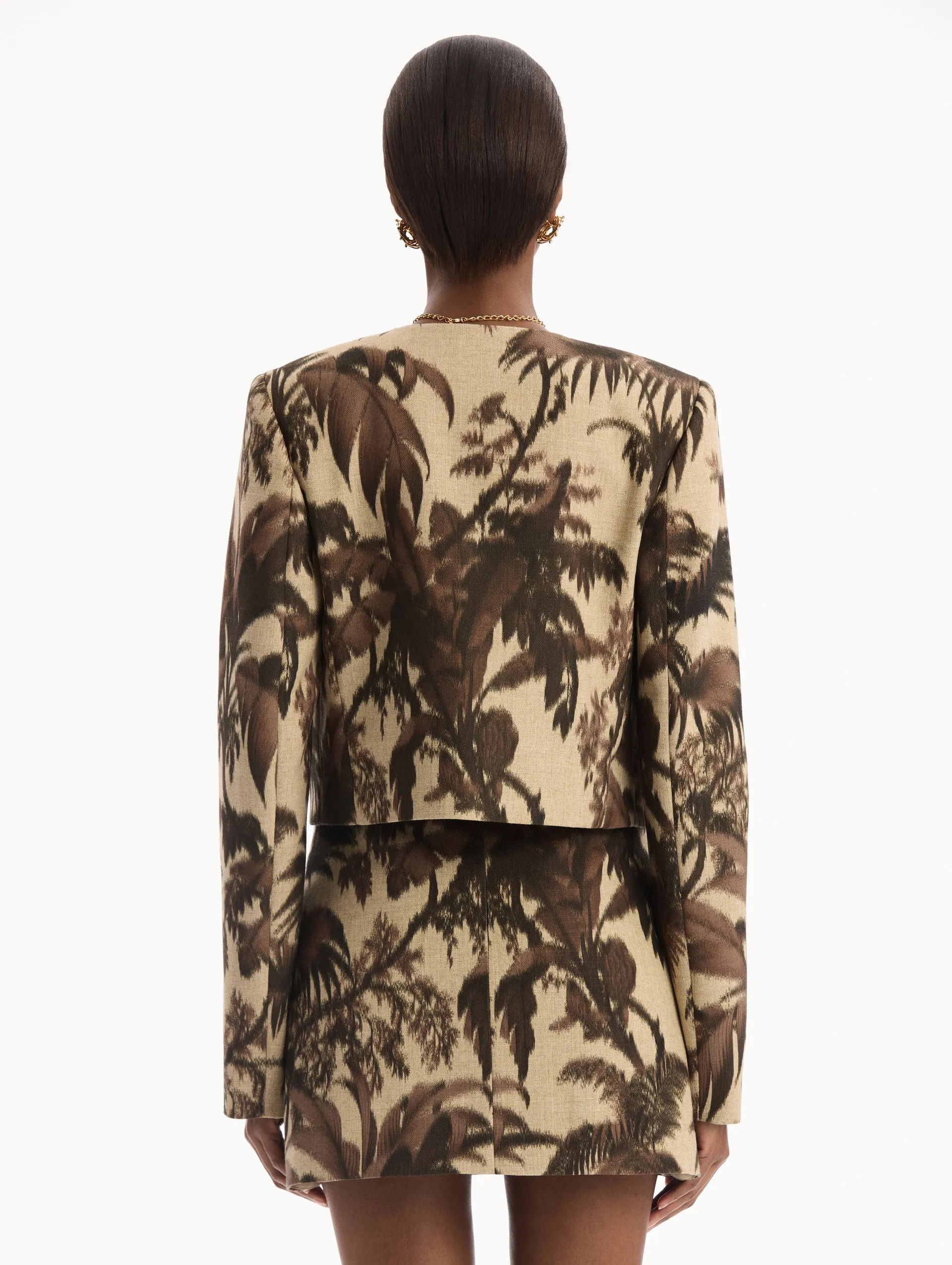 Chiné Palm Leaves Jacket sold by Oscar de la Renta product image thumbnail 3
