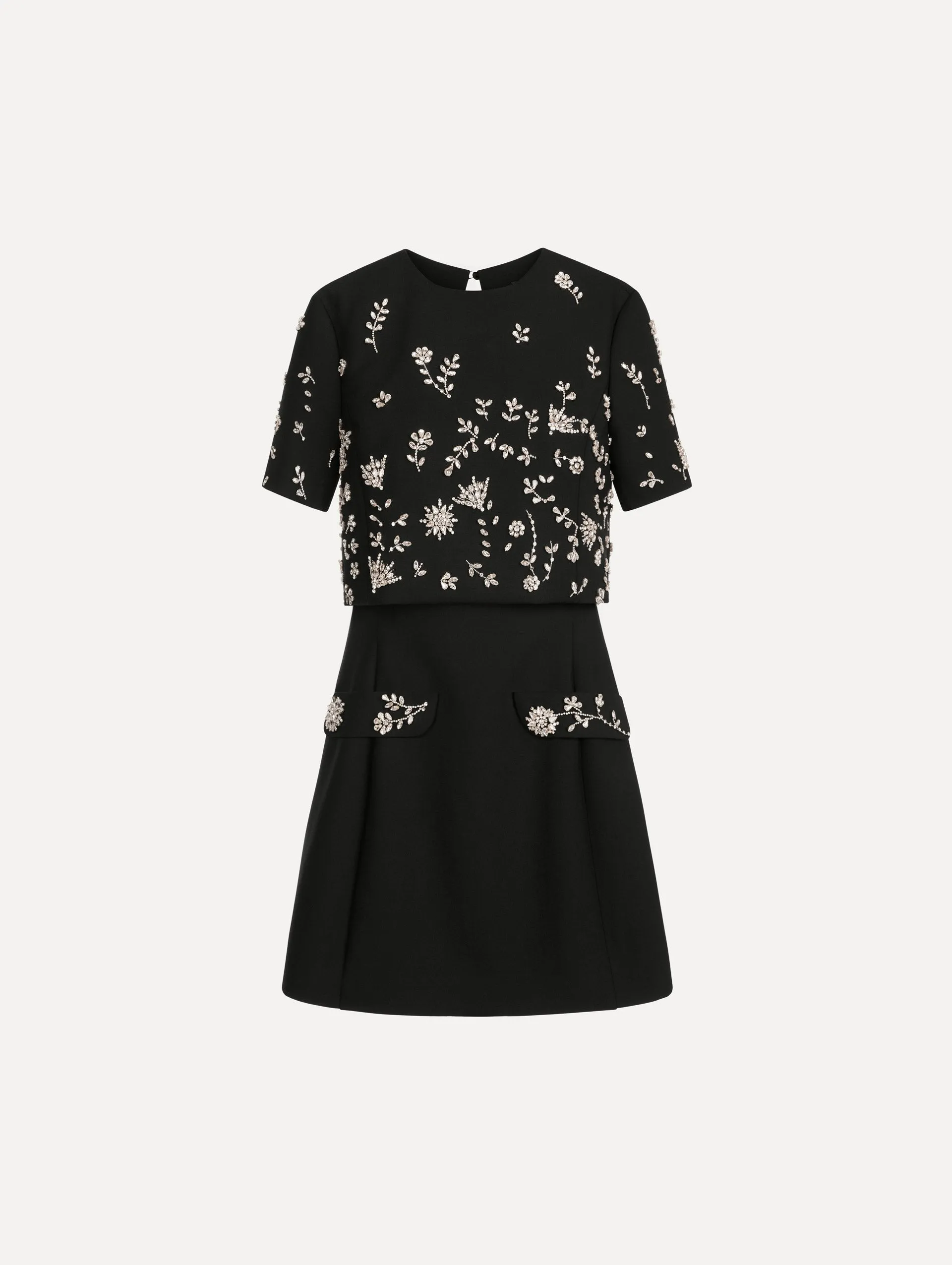 Crystal Floral Embroidered Cocktail Dress sold by Oscar de la Renta
