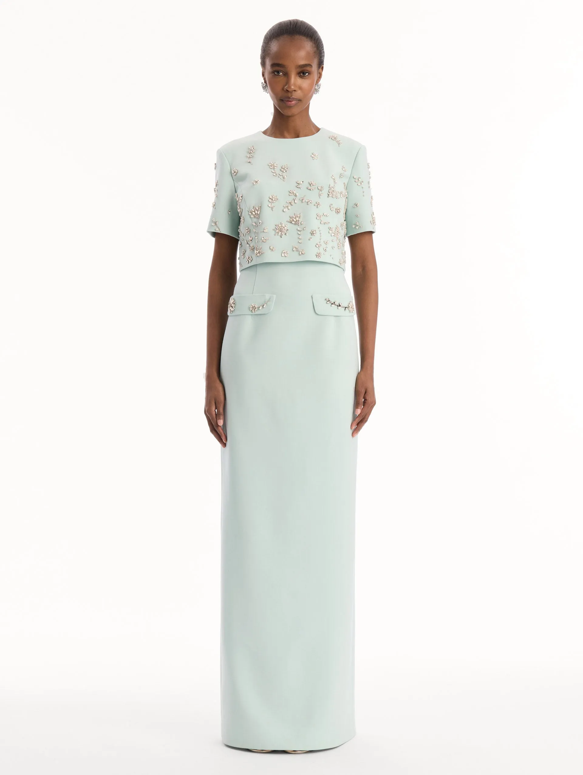 Crystal Floral Embroidered Gown sold by Oscar de la Renta product image thumbnail 3