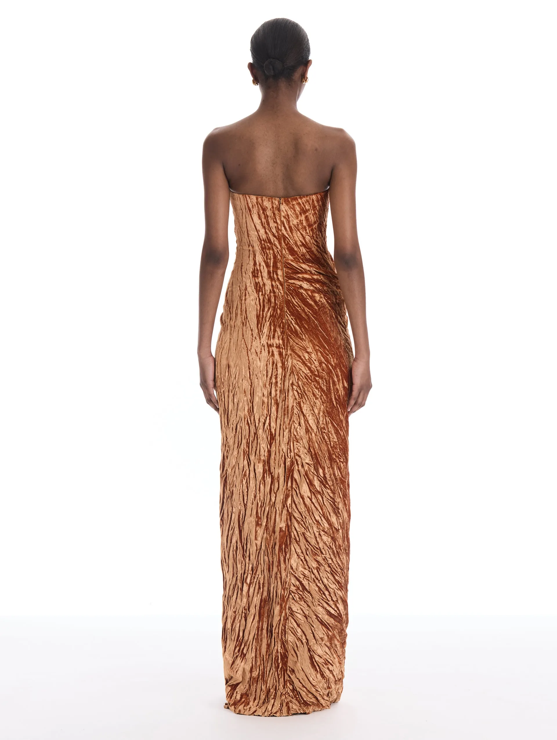 Crinkled Velvet Drape-Detailed Gown sold by Oscar de la Renta product image thumbnail 2