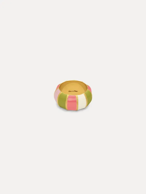 Enamel Link Ring made by Oscar de la Renta