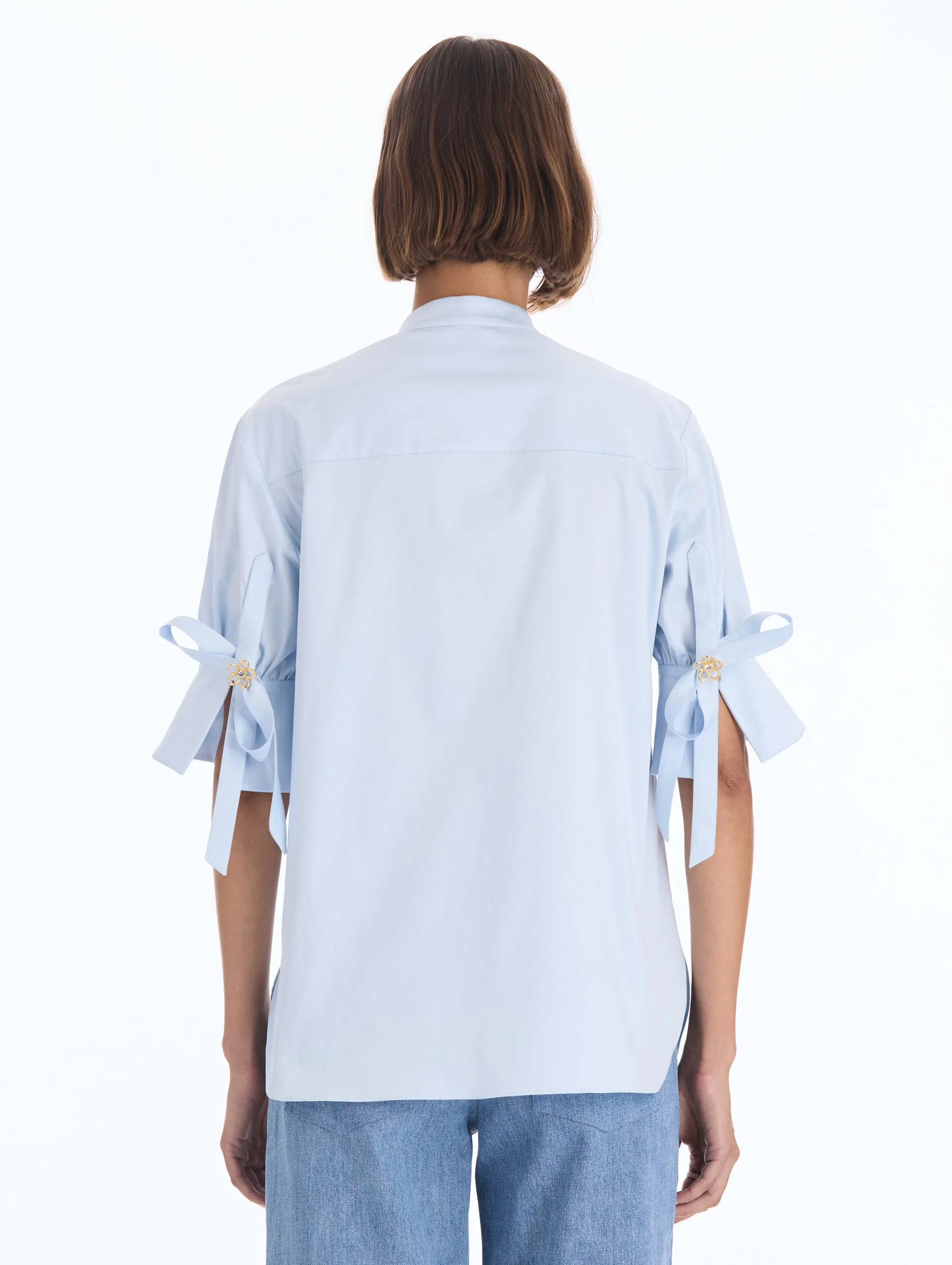 Floral Detailed Cotton Poplin Blouse sold by Oscar de la Renta product image thumbnail 3