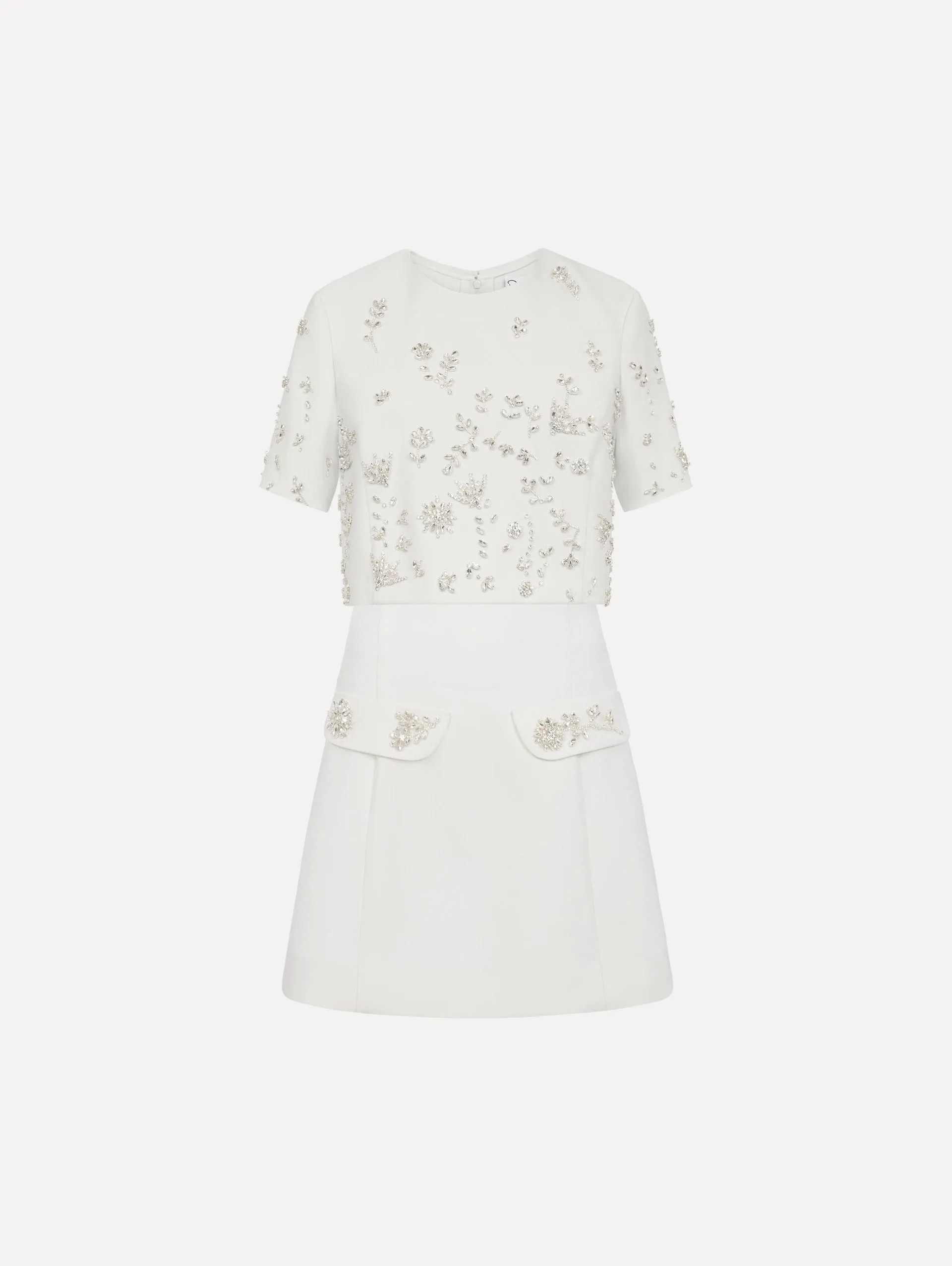Crystal Floral Embroidered Cocktail Dress sold by Oscar de la Renta