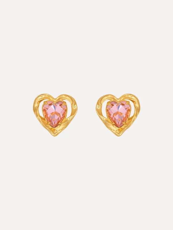 Heart Stone Earrings made by Oscar de la Renta