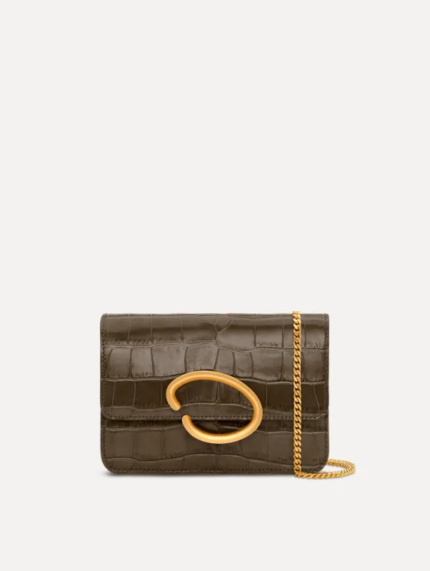 Embossed O Pochette made by Oscar de la Renta