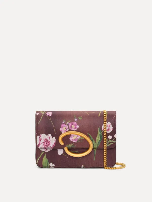 Mixed Botanical Printed O Pochette made by Oscar de la Renta
