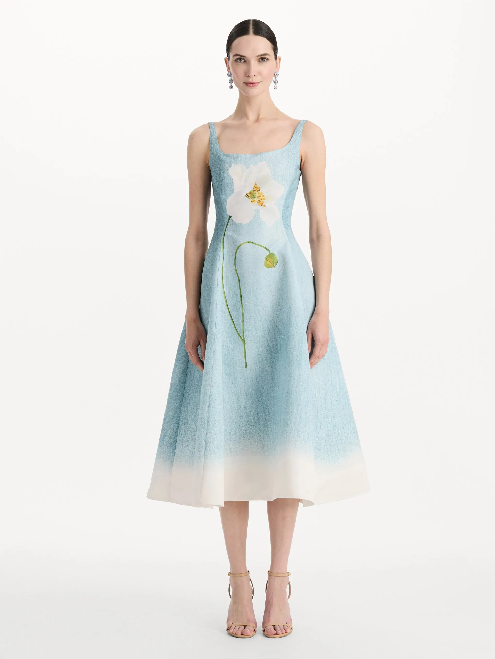Ombré Peony Faille Dress sold by Oscar de la Renta product image thumbnail 2