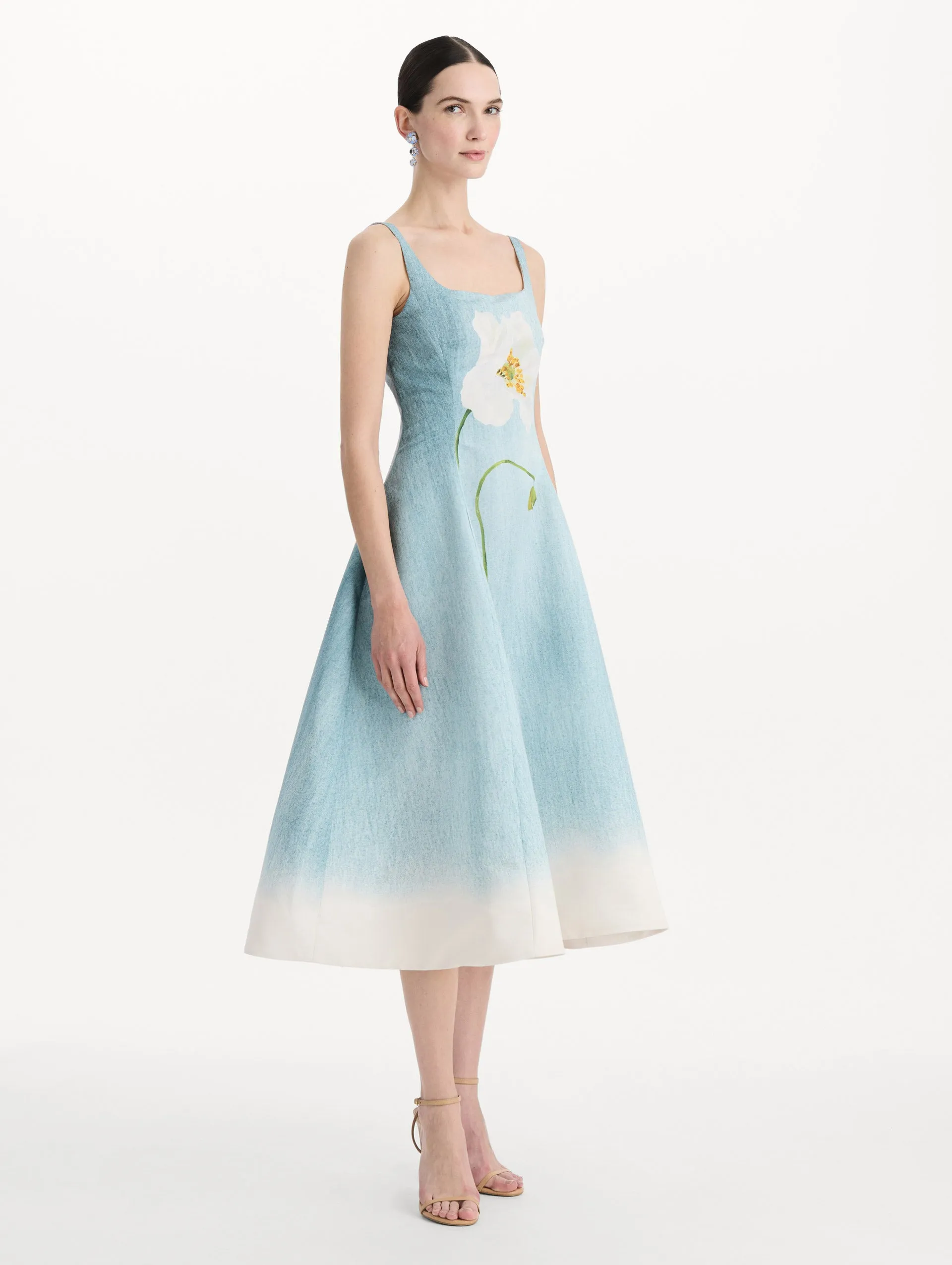 Ombré Peony Faille Dress sold by Oscar de la Renta product image thumbnail 4