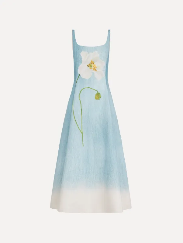 Ombré Peony Faille Dress made by Oscar de la Renta
