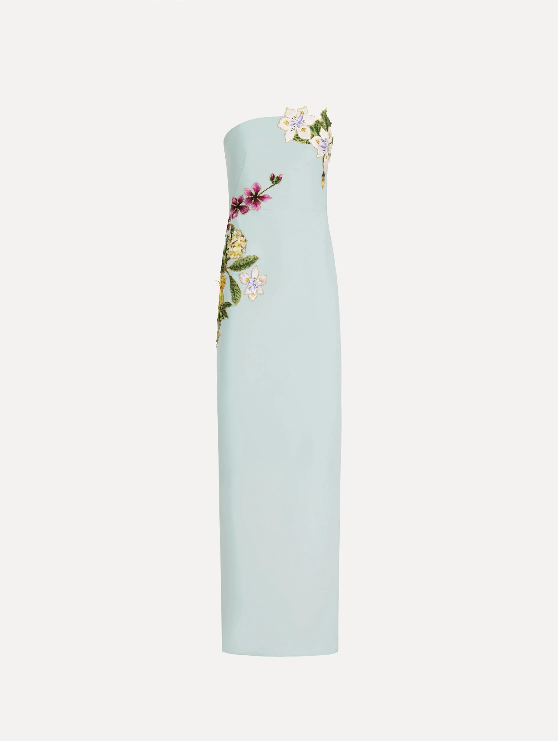 Dominican Mixed-Floral Embroidered Gown sold by Oscar de la Renta