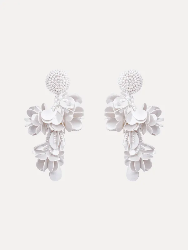 Beaded Floral Bouquet Clip-On Earrings made by Oscar de la Renta