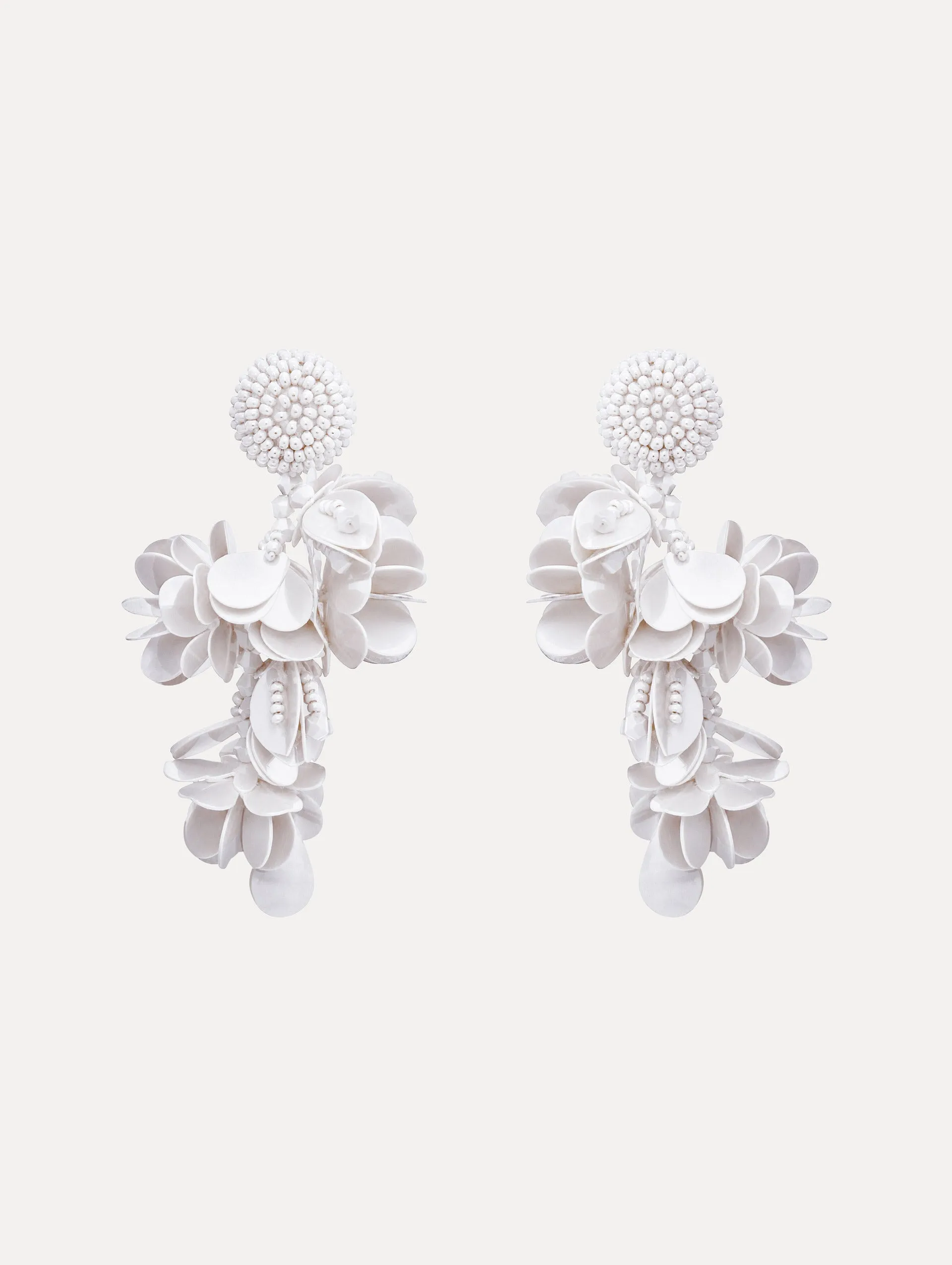 Beaded Floral Bouquet Clip-On Earrings sold by Oscar de la Renta