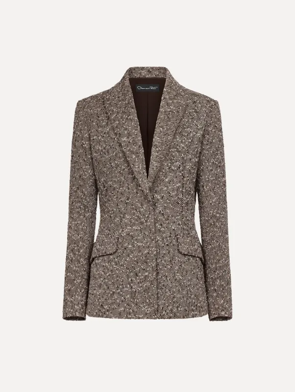 Slub Wool Tweed Collared Skirt made by Oscar de la Renta