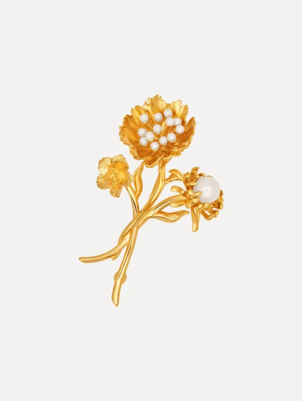 Pearl Bouquet Brooch made by Oscar de la Renta