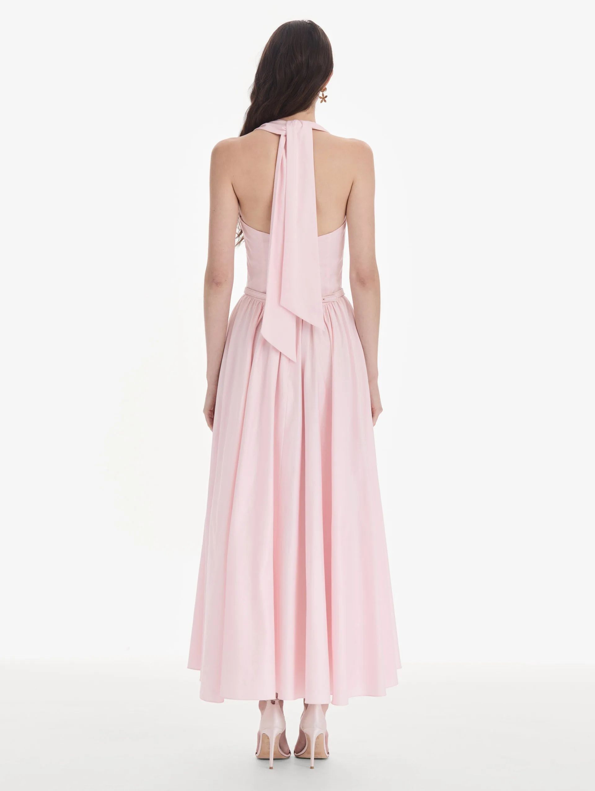 Sleeveless Stretch Cotton Poplin Sateen Day Dress sold by Oscar de la Renta product image thumbnail 4