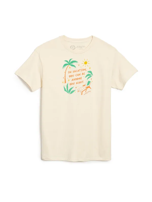 Emily Henry: On Vacation You Can Be Anyone You Want Unisex T-Shirt sold by Out of Print