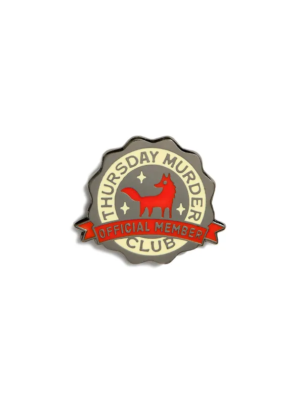 Thursday Murder Club enamel pin sold by Out of Print