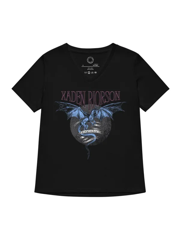 Fourth Wing: Xaden Riorson Women’s V-Neck T-Shirt (Print Shop) sold by Out of Print