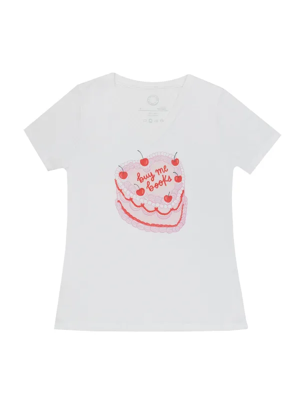 Literary Patisserie Women's V-Neck T-Shirt (Print Shop) made by Out of Print