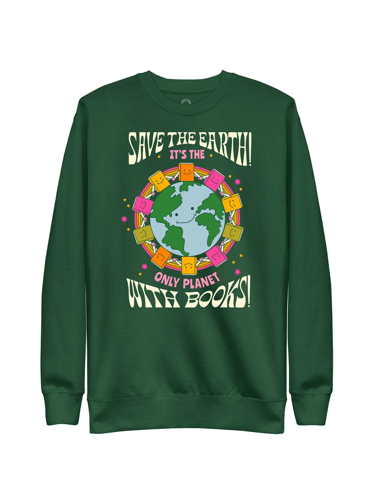 Only Planet with Books Unisex Sweatshirt (Print Shop) sold by Out of Print