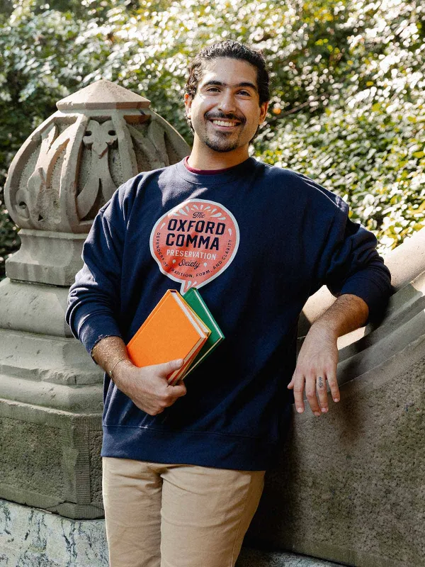 Oxford Comma Preservation Society Unisex Sweatshirt (Print Shop) made by Out of Print