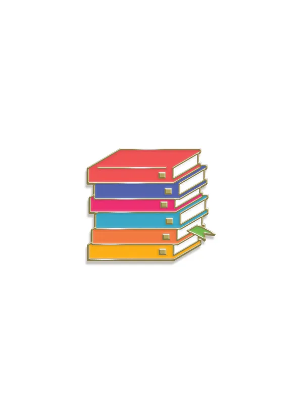 Emily Henry: Book Stack enamel pin sold by Out of Print