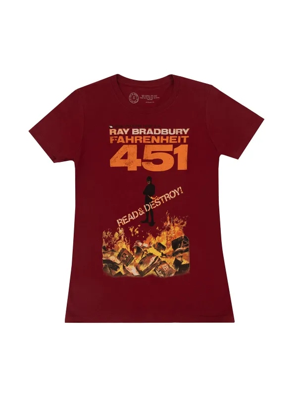 Fahrenheit 451 women's crew t-shirt made by Out of Print