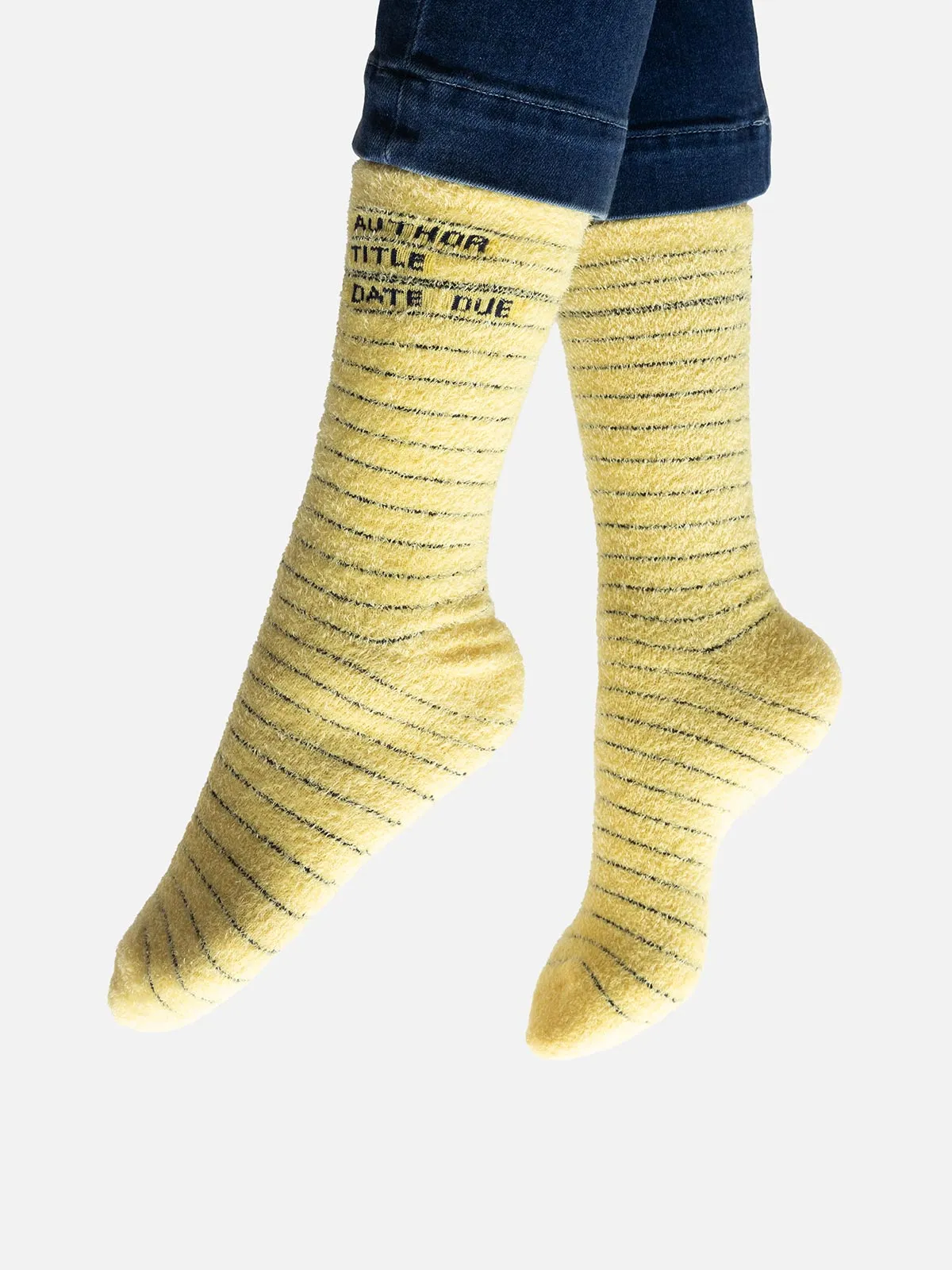 Library Card Yellow cozy socks sold by Out of Print product image thumbnail 2