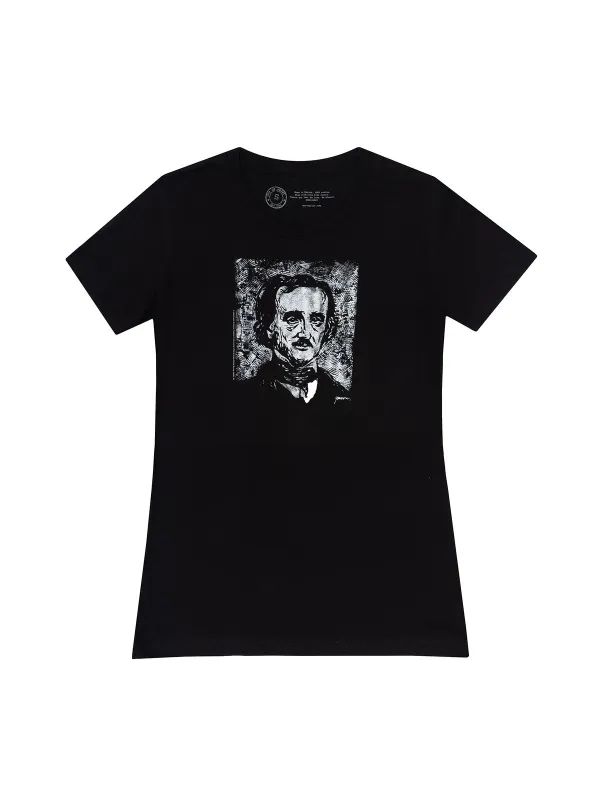 Edgar Allan Poe Melancholy Women's Crew T-Shirt sold by Out of Print