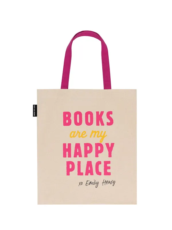 Emily Henry: Books Are My Happy Place tote bag sold by Out of Print