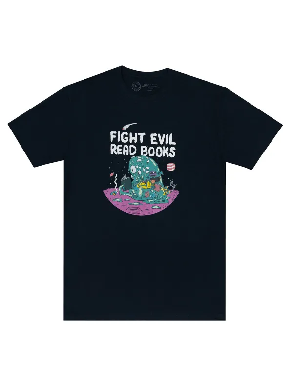 Fight Evil, Read Books Unisex T-Shirt (2023) sold by Out of Print