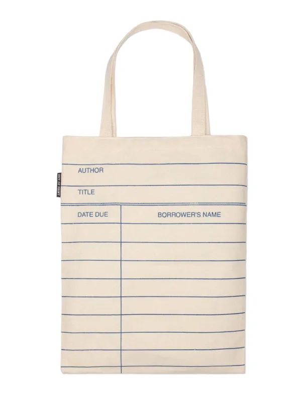 Library Card: Natural tote bag sold by Out of Print