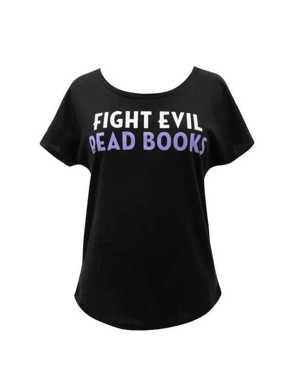 Fight Evil, Read Books Women’s Relaxed Fit T-Shirt sold by Out of Print