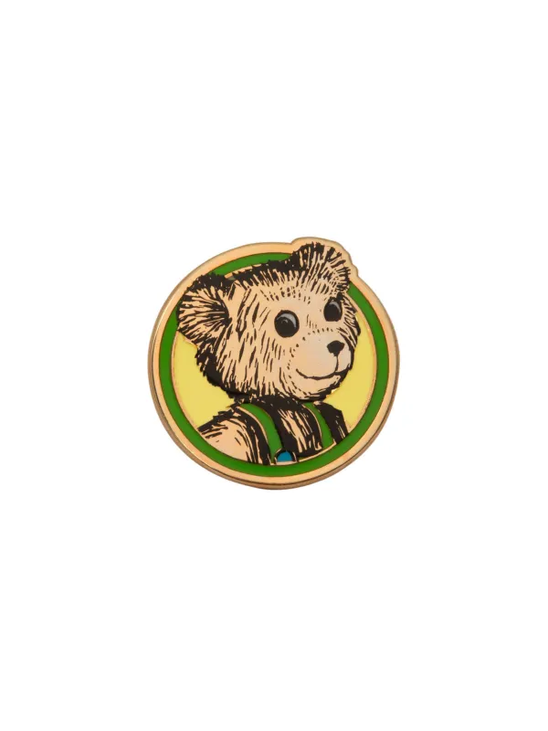 Corduroy enamel pin sold by Out of Print