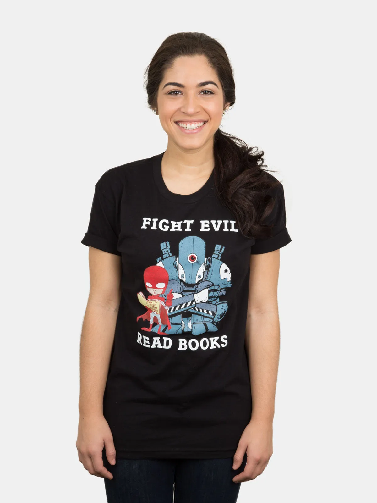 Fight Evil, Read Books Unisex T-Shirt (2018) sold by Out of Print product image thumbnail 3