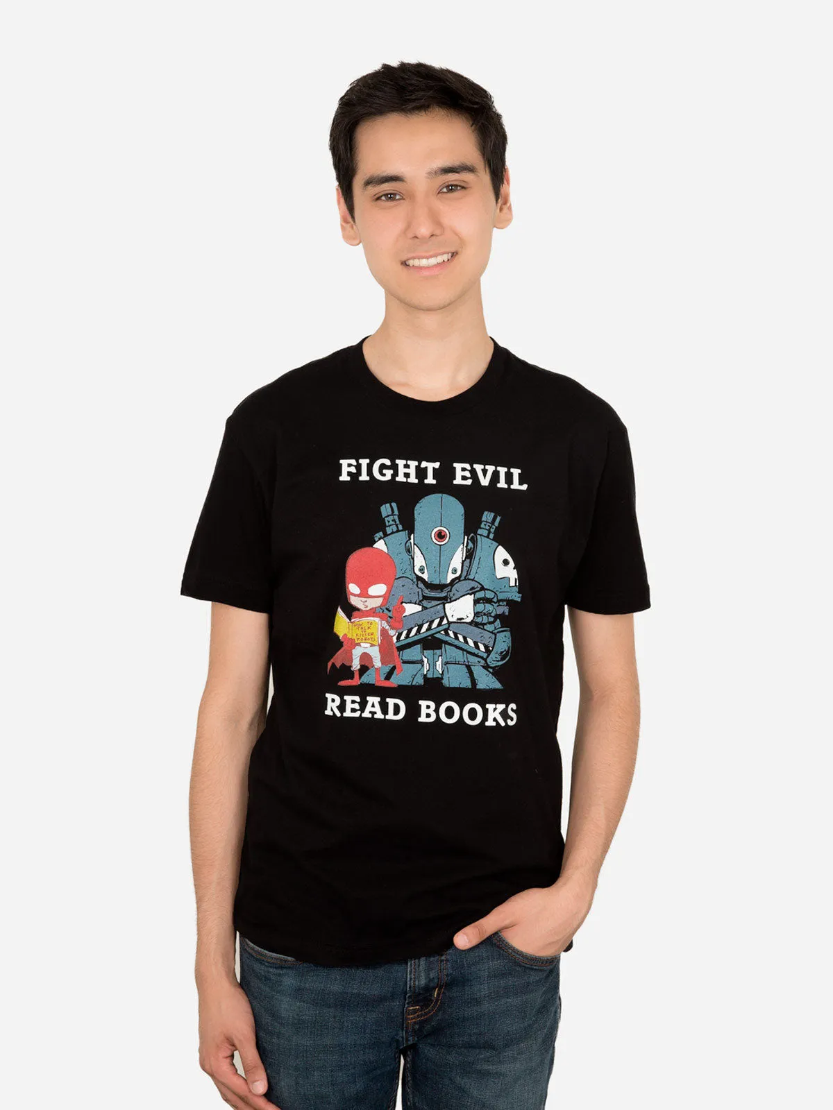 Fight Evil, Read Books Unisex T-Shirt (2018) sold by Out of Print product image thumbnail 2