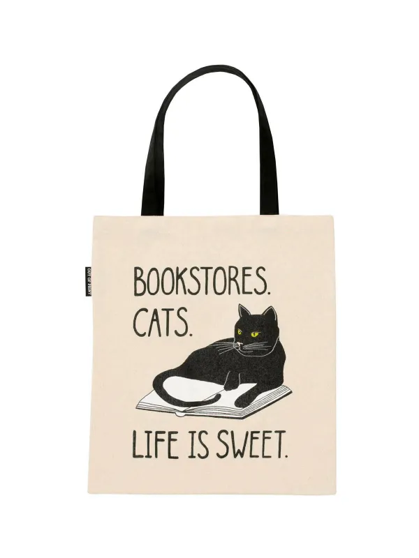Bookstore Cats tote bag made by Out of Print