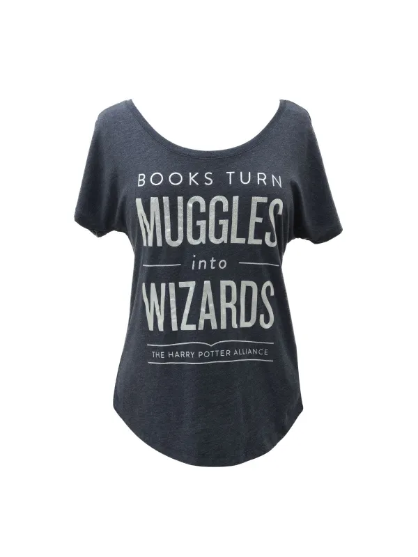 Books Turn Muggles into Wizards Women’s Relaxed Fit T-Shirt sold by Out of Print