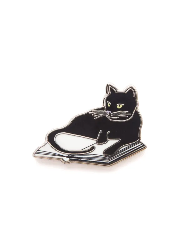 Bookstore Cats enamel pin made by Out of Print