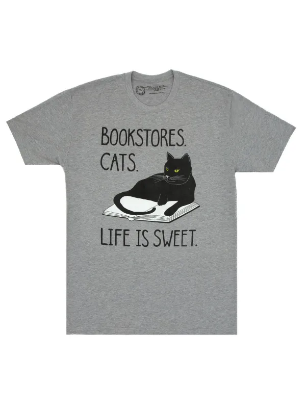 Bookstore Cats Unisex T-Shirt made by Out of Print