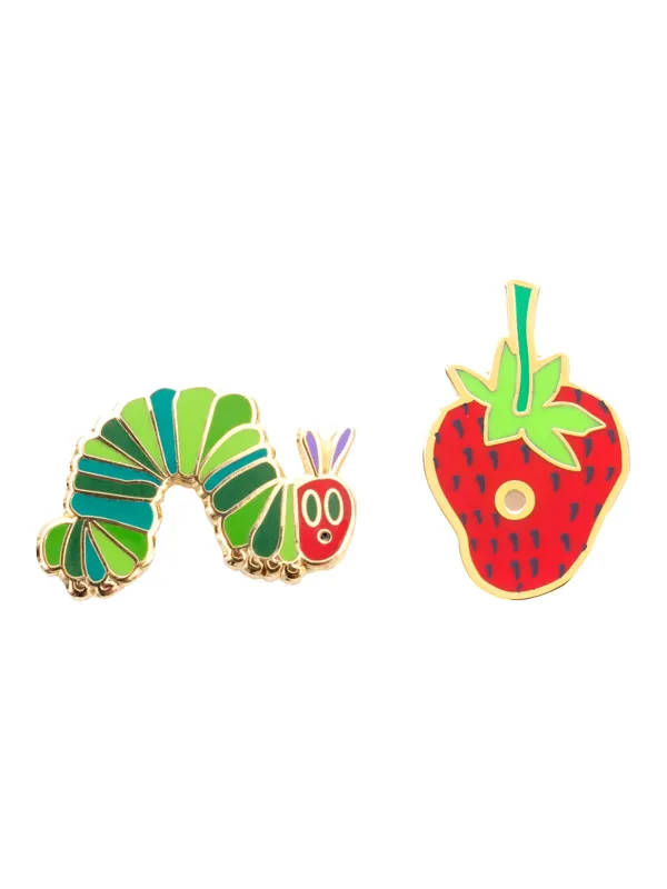 World of Eric Carle The Very Hungry Caterpillar enamel pin set sold by Out of Print