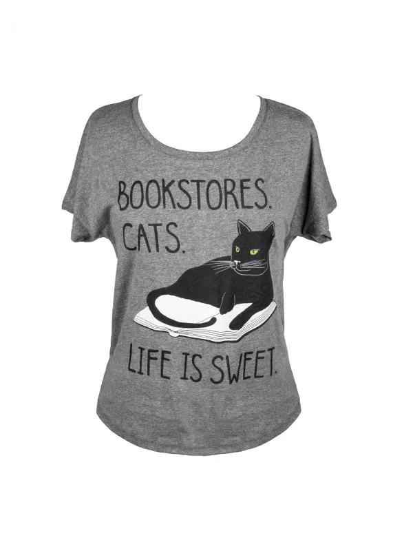 Bookstore Cats Women’s Relaxed Fit T-Shirt sold by Out of Print