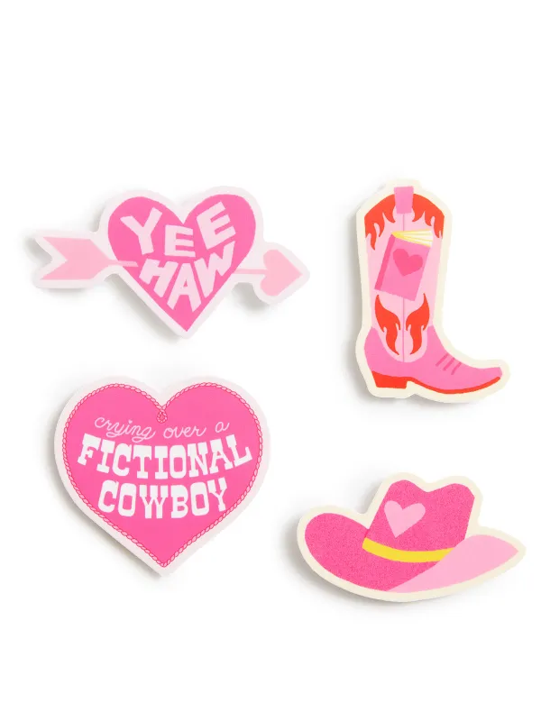 Cowboy Romance Stickers - Set of 4 made by Out of Print