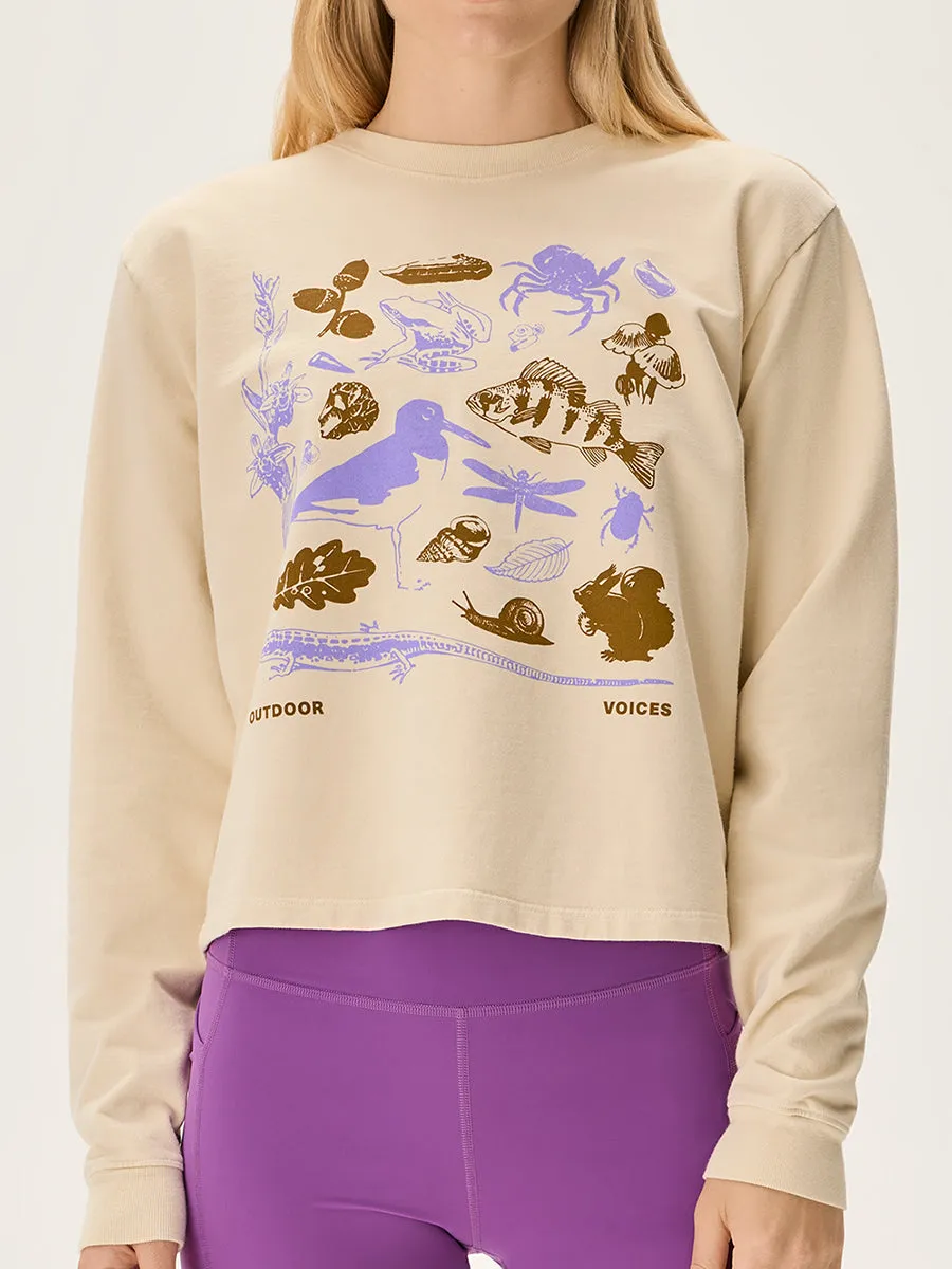 Wildlife Graphic Cotton Terry Cropped Sweatshirt sold by Outdoor Voices product image thumbnail 2