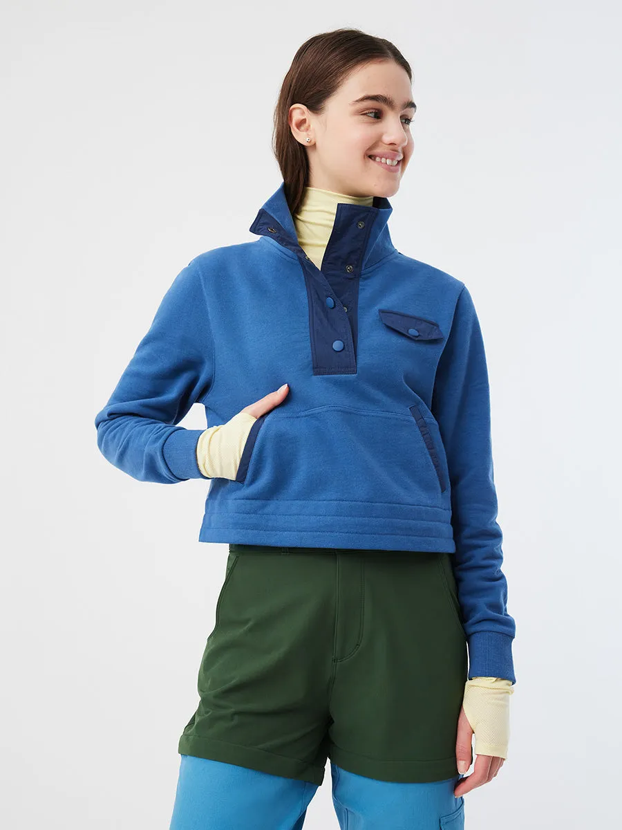 Organic Cotton Terry Snap Sweatshirt sold by Outdoor Voices