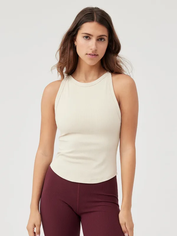 SuperForm Rib High Neck Tank sold by Outdoor Voices