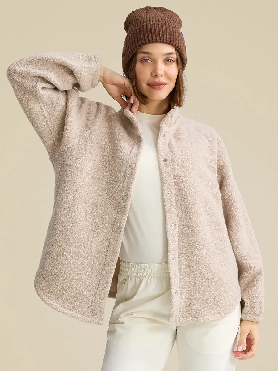 MegaFleece Snap Jacket sold by Outdoor Voices