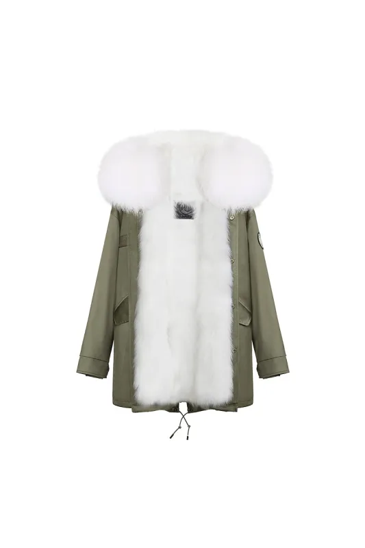 Khaki Green+Classic White Raccoon sold by Ozlana